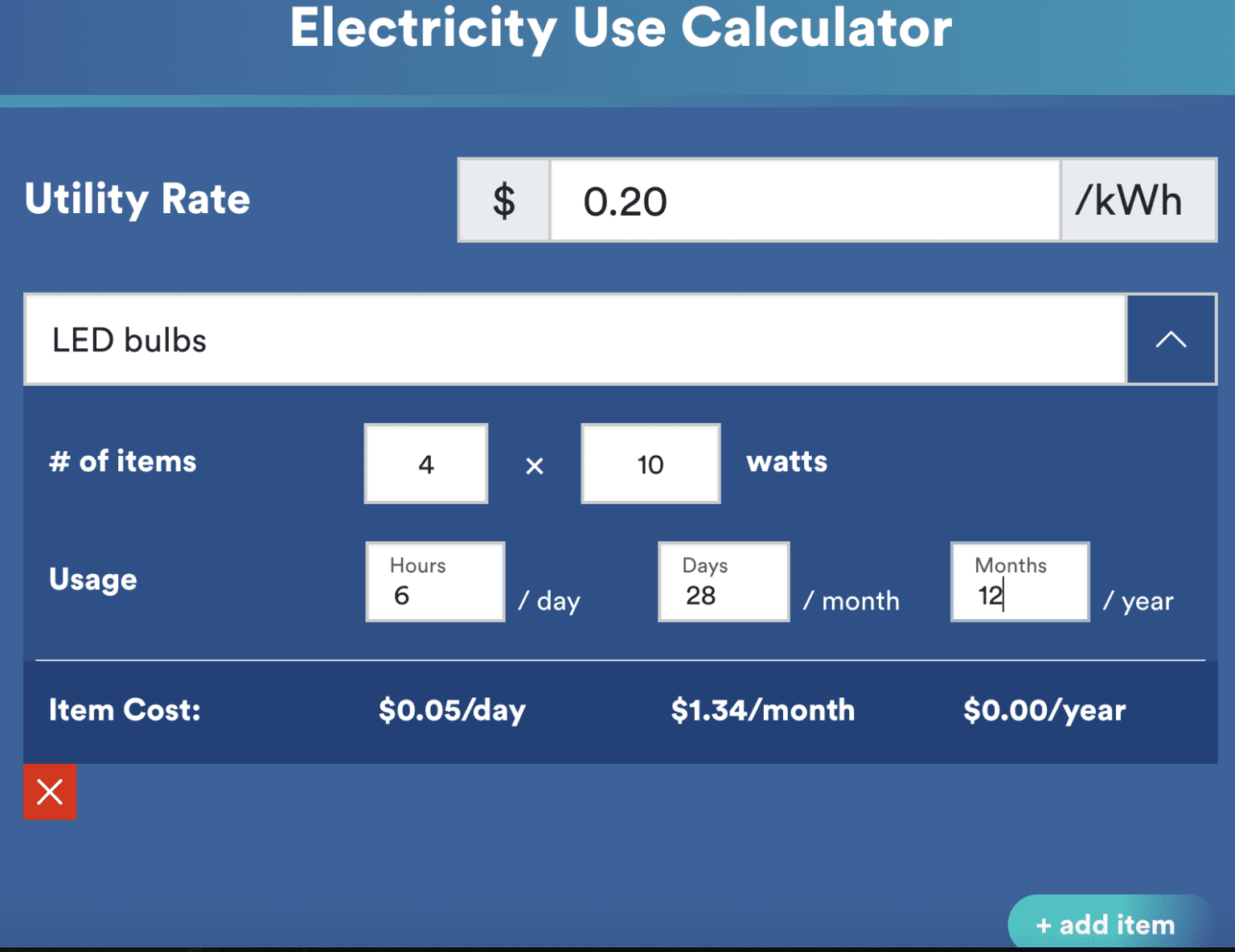 Electricity calculator reap